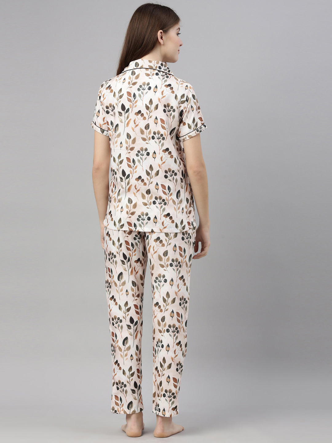 All Over Printed Ivory Women's Night Suits Women's Night Suit Bushirt