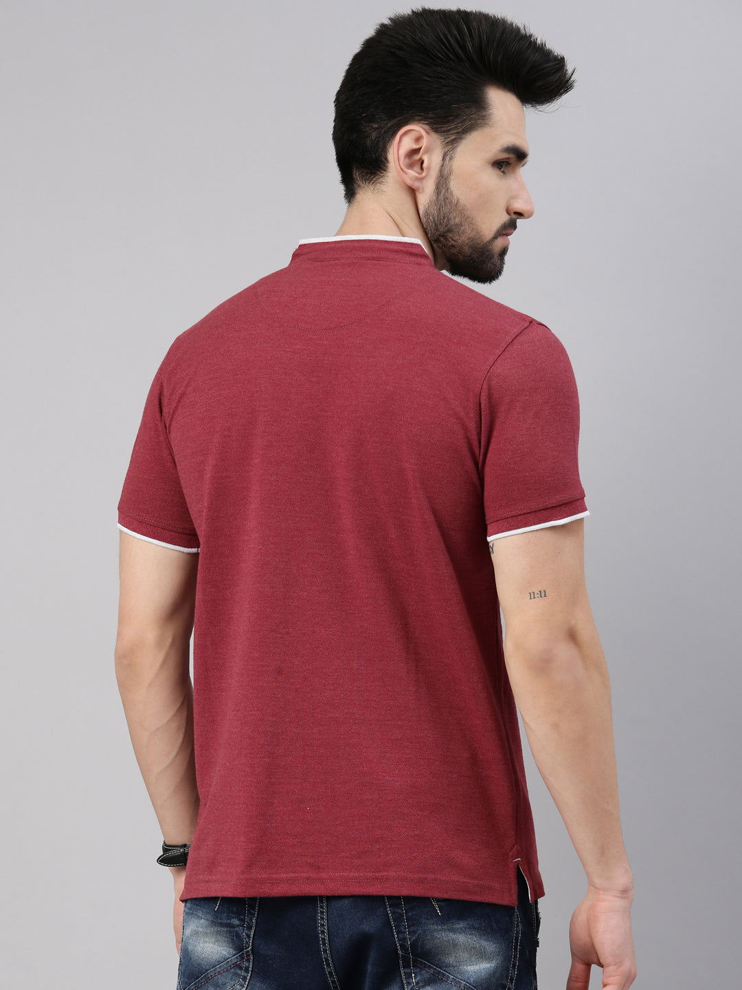 Cranberry Chinese Collar Polo T-Shirt Polo Tees Bushirt