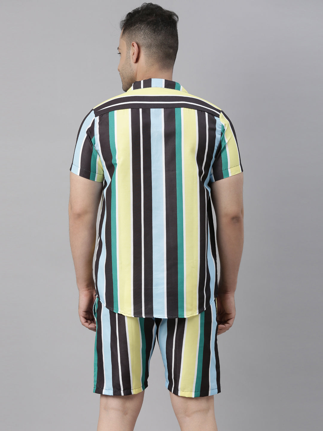 Spruce Yellow Stripe Night Suits Co-Ords Bushirt