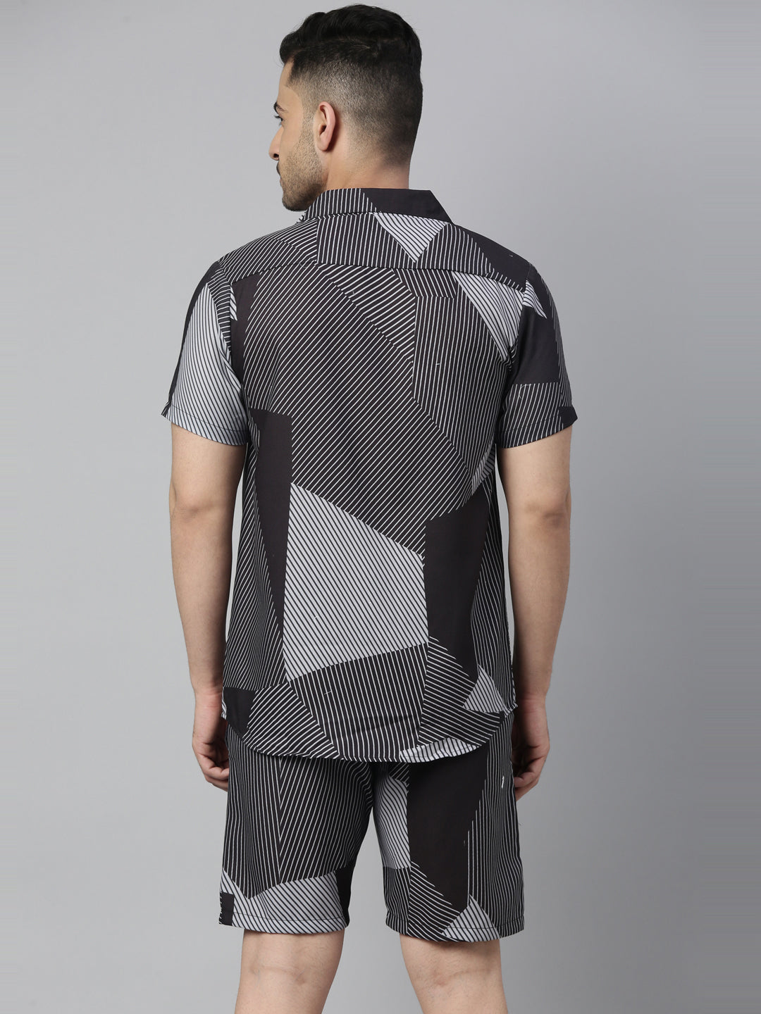 Irregular Strips Block Grey Co-Ords Co-Ords Bushirt