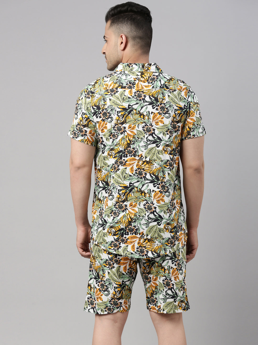 Floral Printed White Co-Ords Co-Ords Bushirt