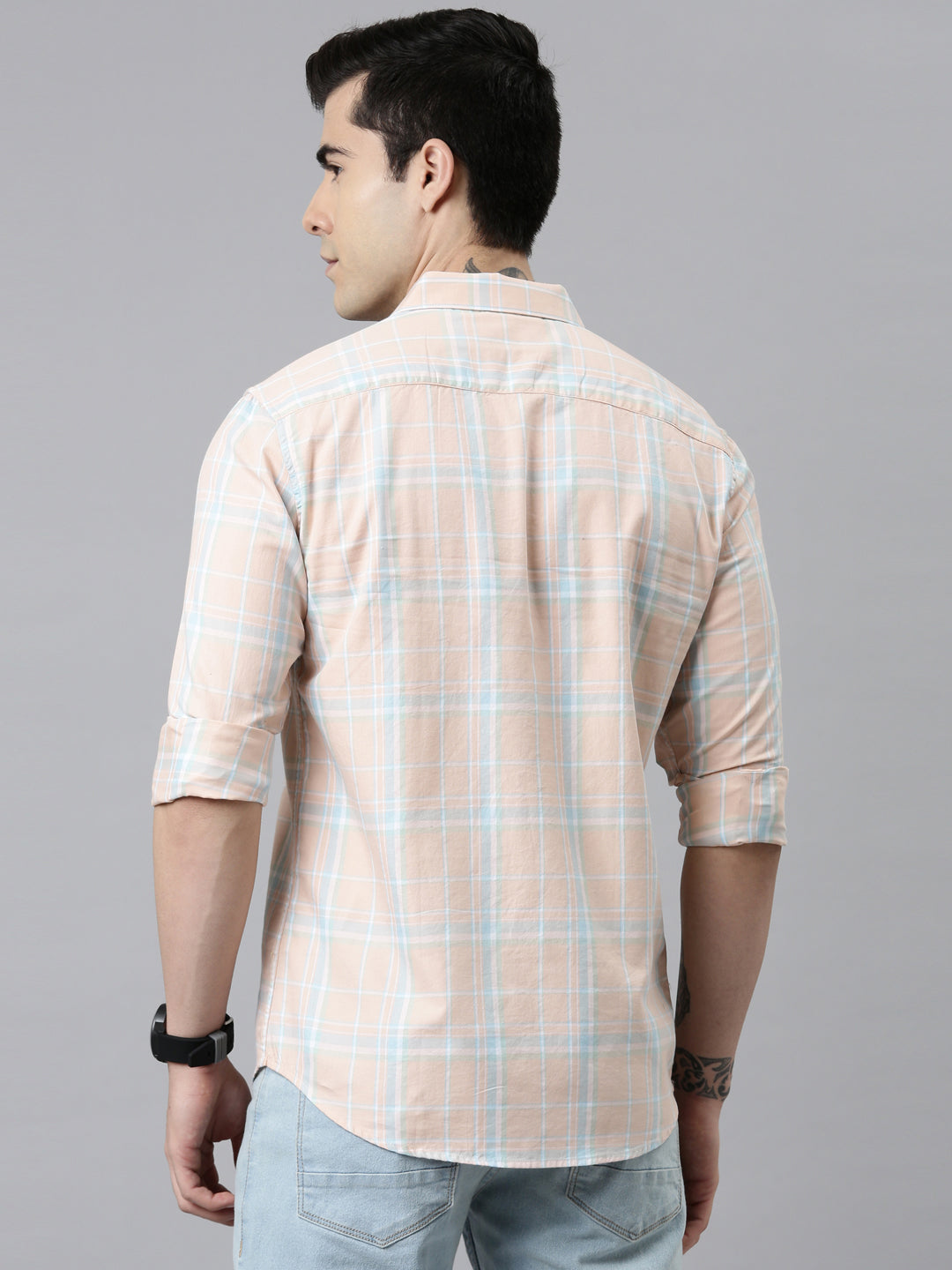 Heritage Peach Checks Shirt Checks Shirt Bushirt