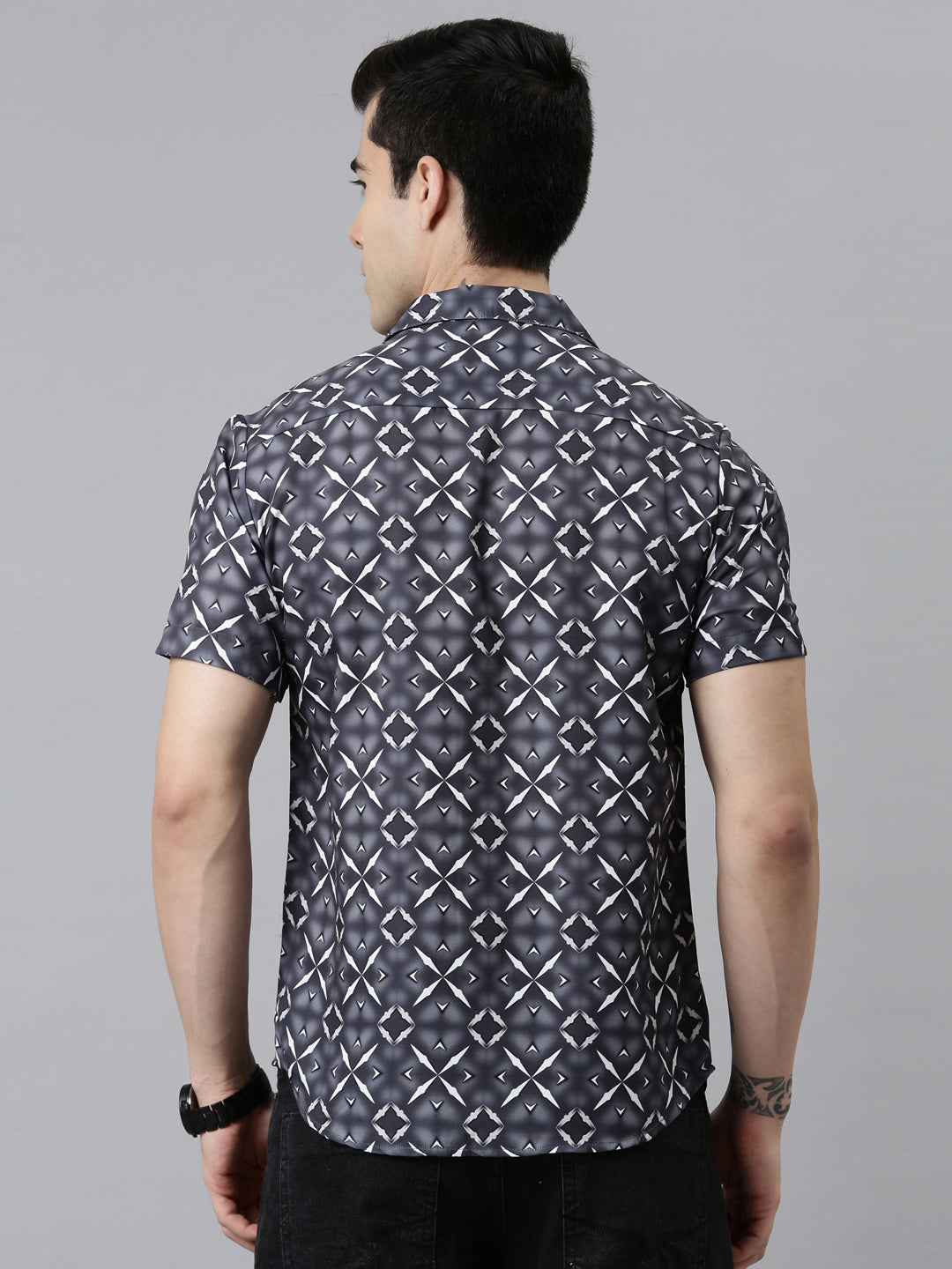 Tribe Grey Shirt Printed Shirt Bushirt