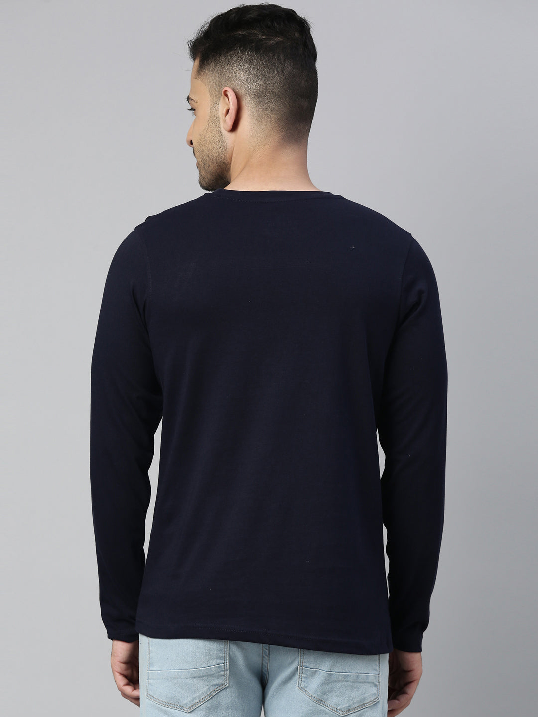 Bahar Se Silent Navy Blue Full Sleeves T Shirt Full Sleeves Bushirt