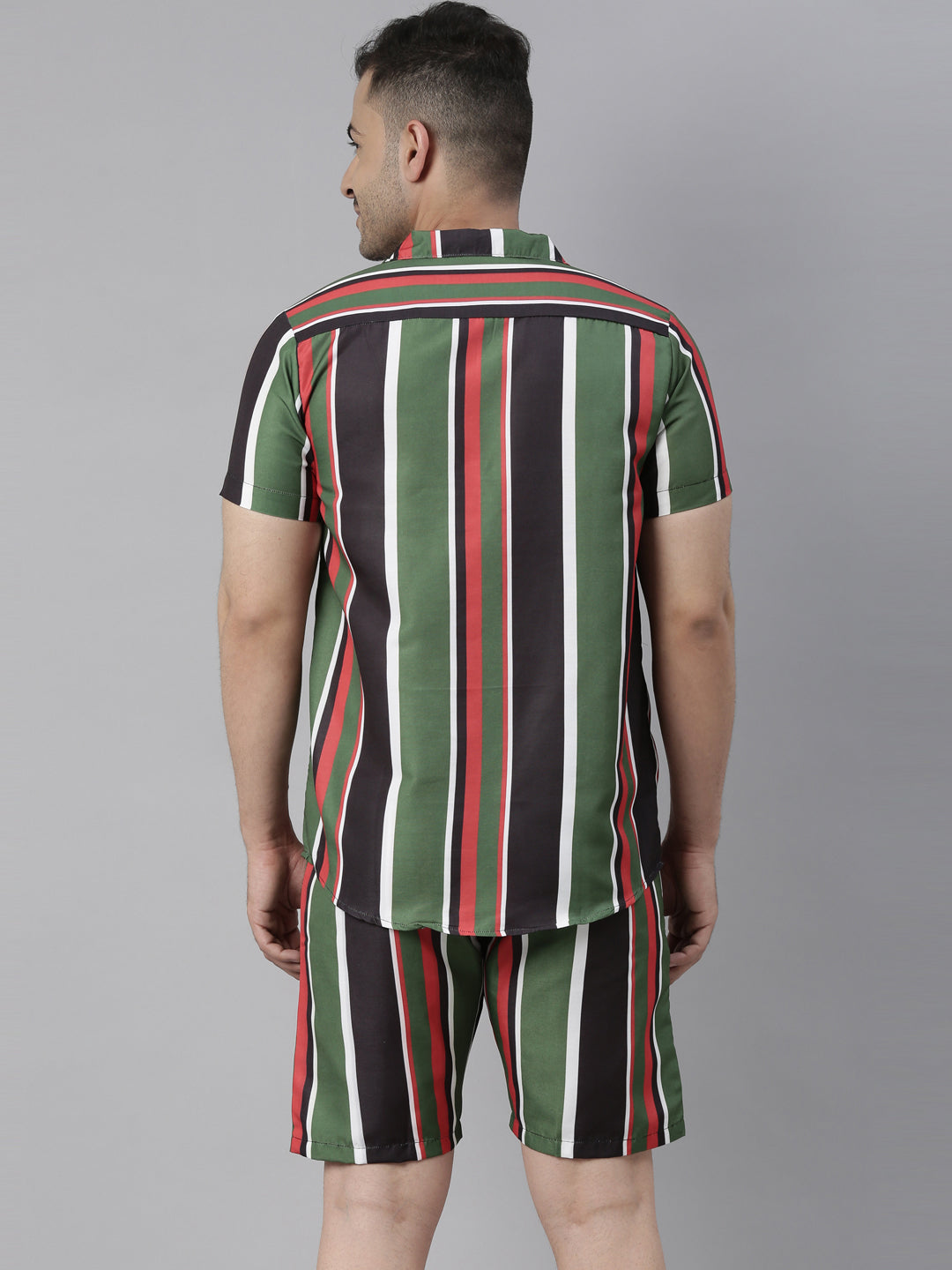 Spruce Red Stripe Night Suits Co-Ords Bushirt
