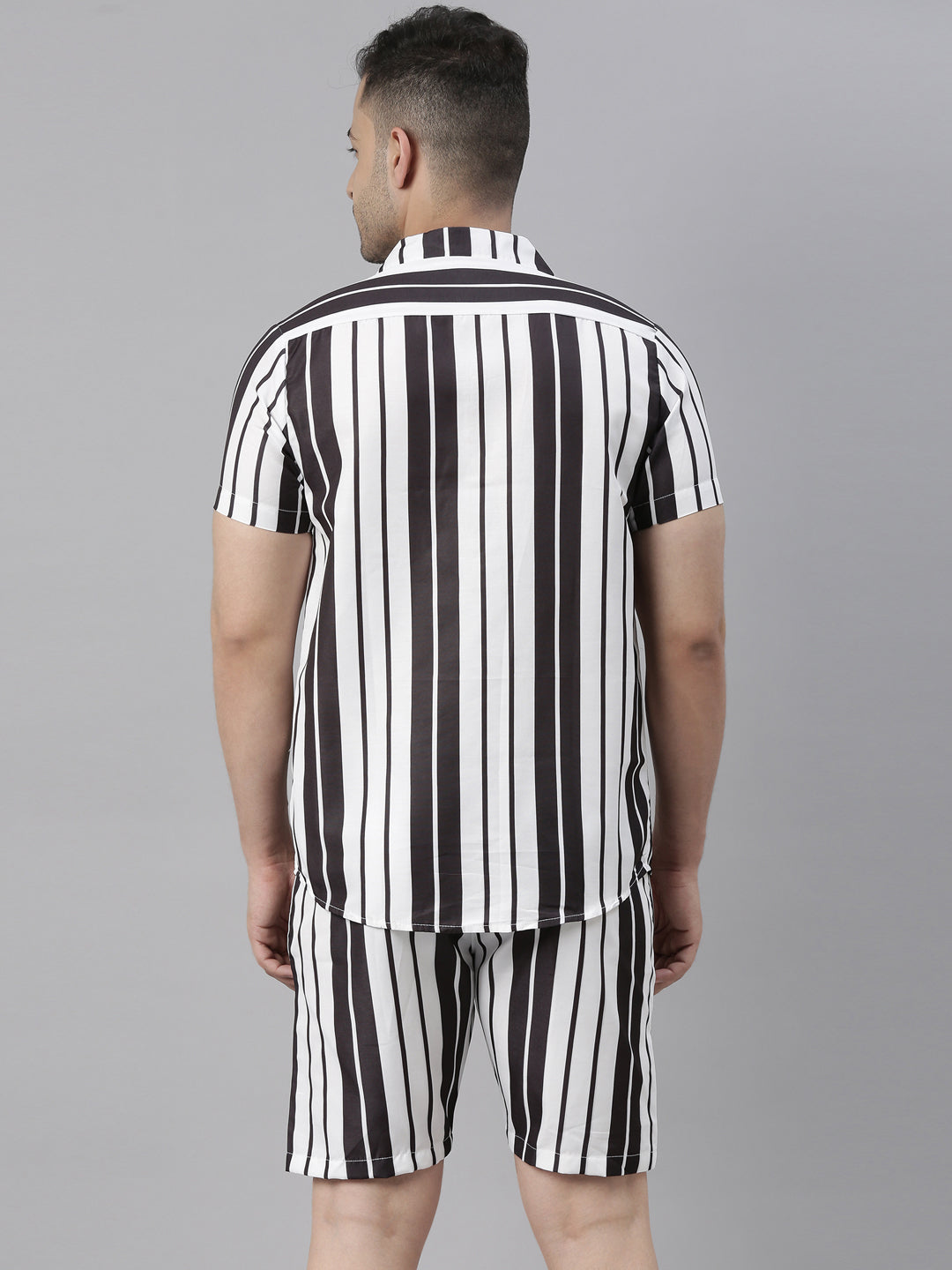 Spruce White Stripe Night Suits Co-Ords Bushirt