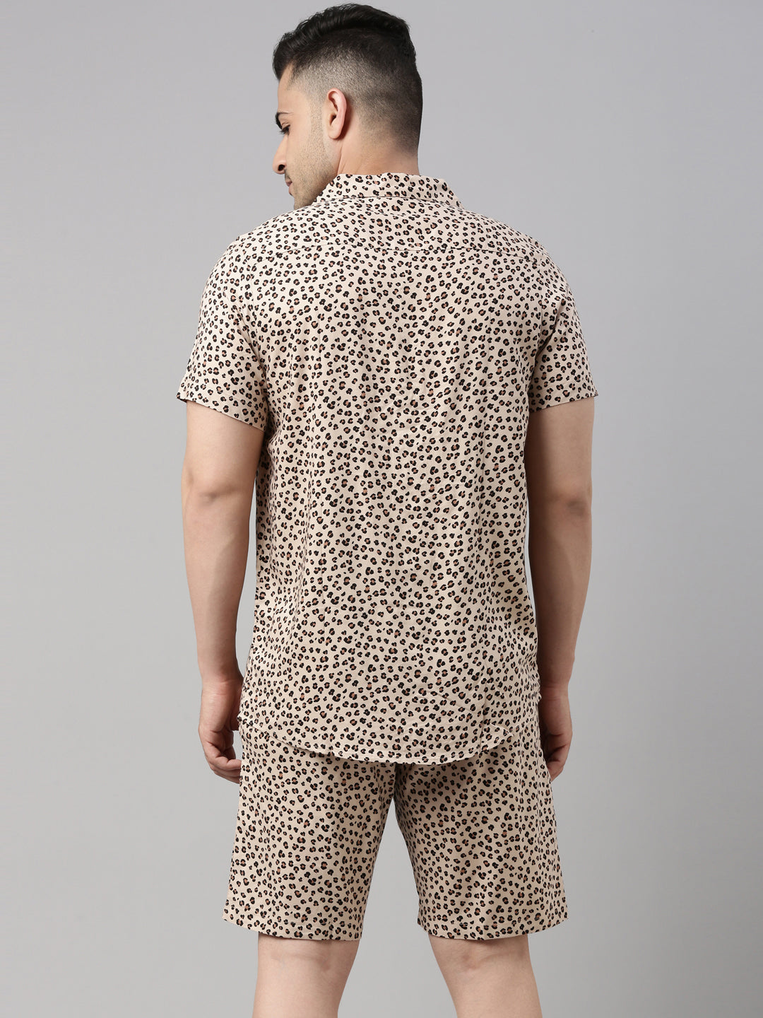 Leopard Printed Beige Co-Ords Co-Ords Bushirt