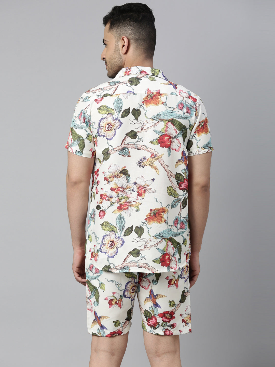 Hibiscus White Co-Ords Co-Ords Bushirt