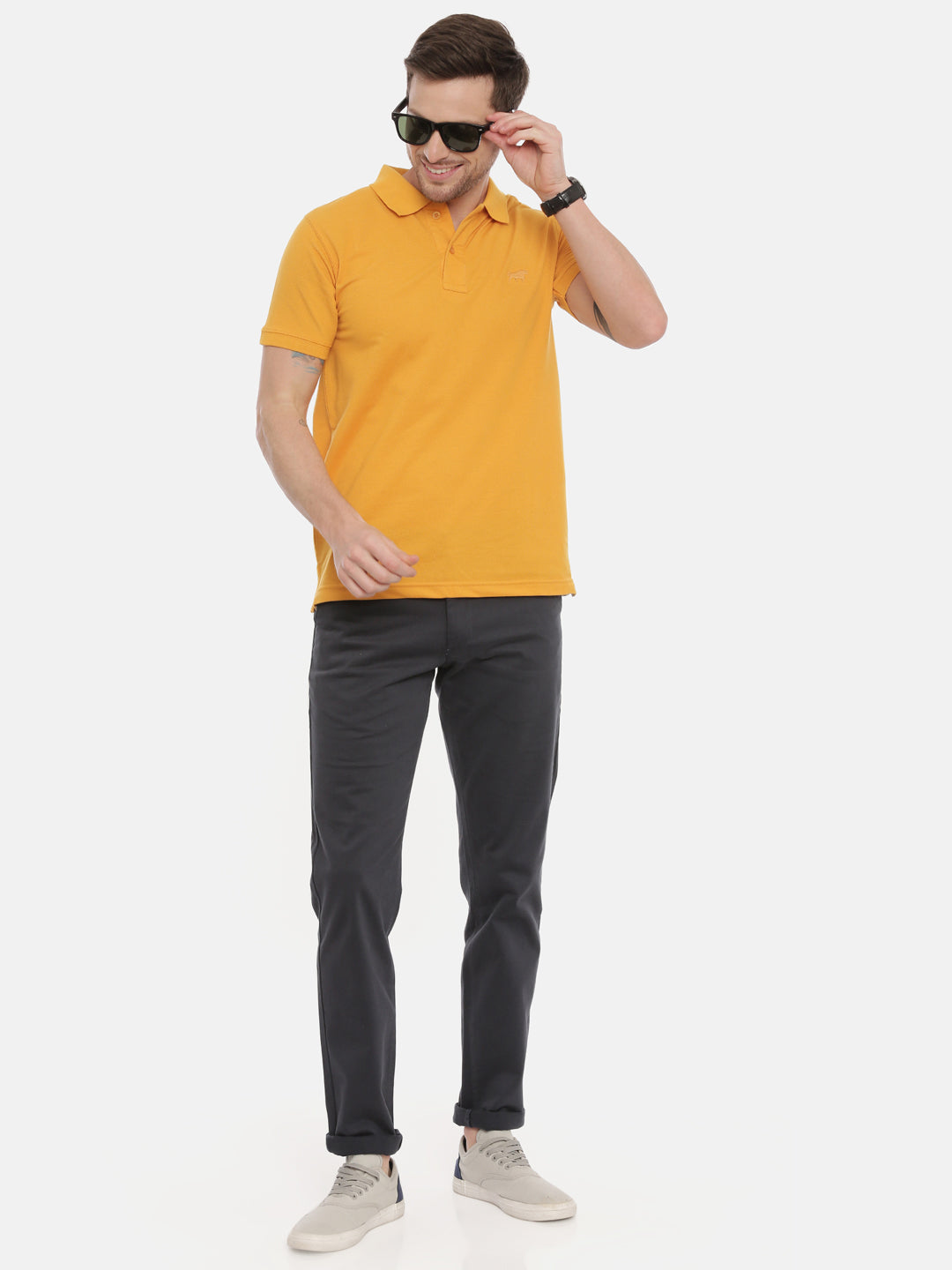 Mustard Polo Neck T-Shirt Polo Tees Bushirt