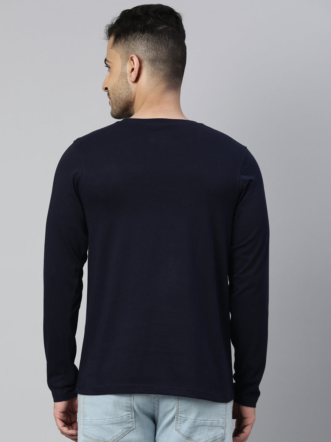 Love Ur Self Navy Blue Full Sleeves T Shirt Full Sleeves Bushirt