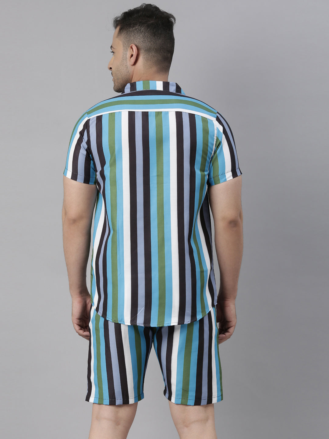 Spruce Black Stripe Night Suits Co-Ords Bushirt