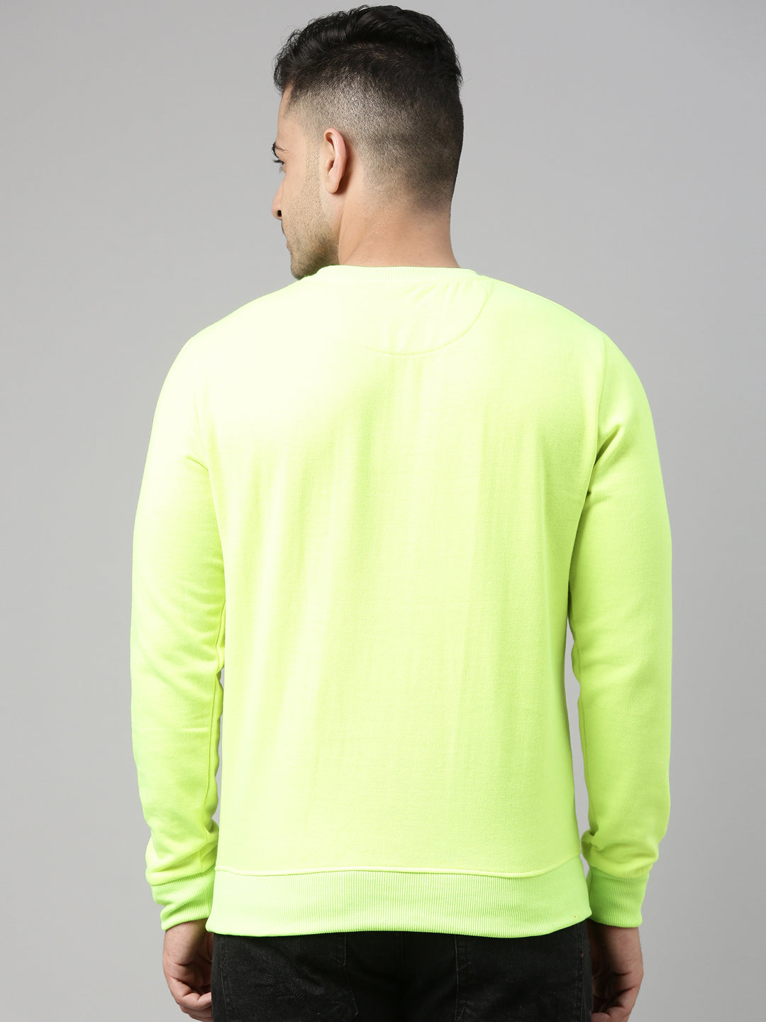 Neon Green Solid Sweatshirt Sweatshirt Bushirt
