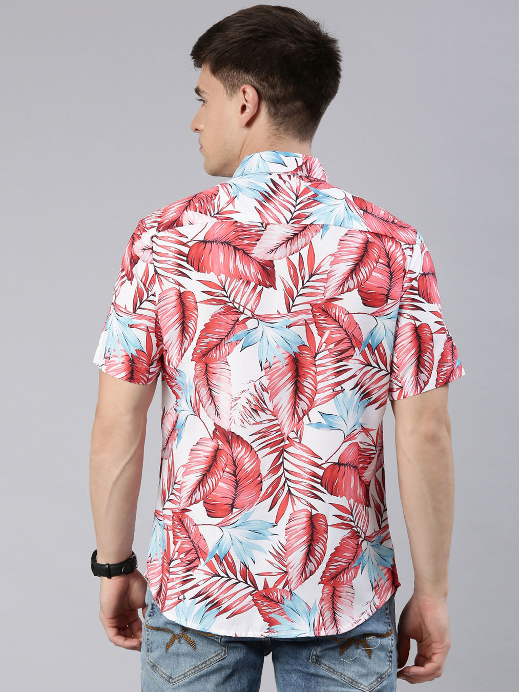 Palmier White Shirt Printed Shirt Bushirt