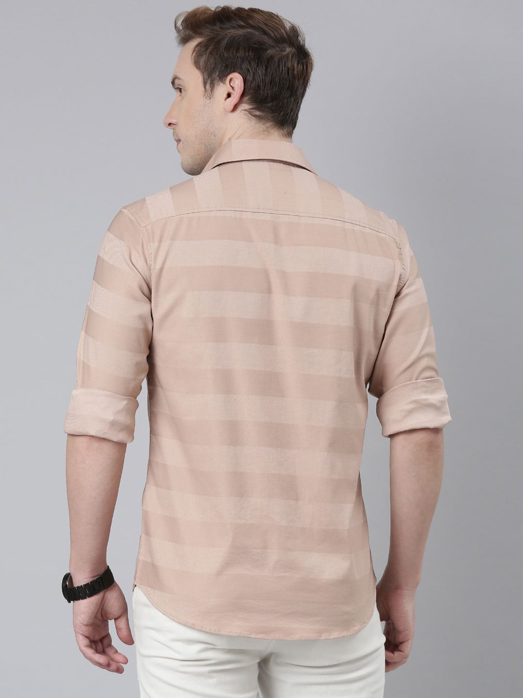 Beige Solid Shirt Solid Shirt Bushirt