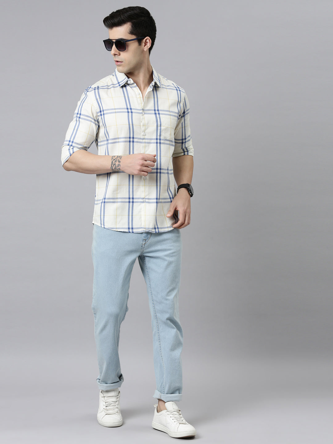 Heritage Cream Checks Shirt Checks Shirt Bushirt
