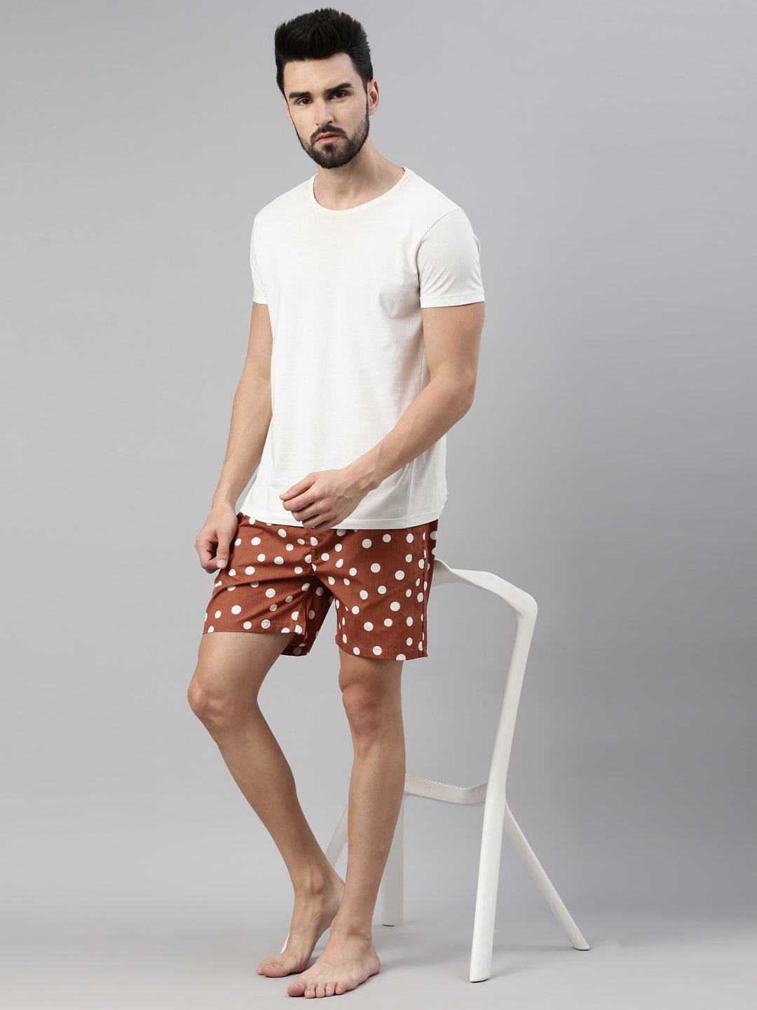 Polka Dots pecan Brown Boxers Boxers Bushirt