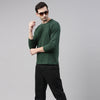Bottle Green Solid Full Sleeves T-Shirt Full Sleeves Bushirt