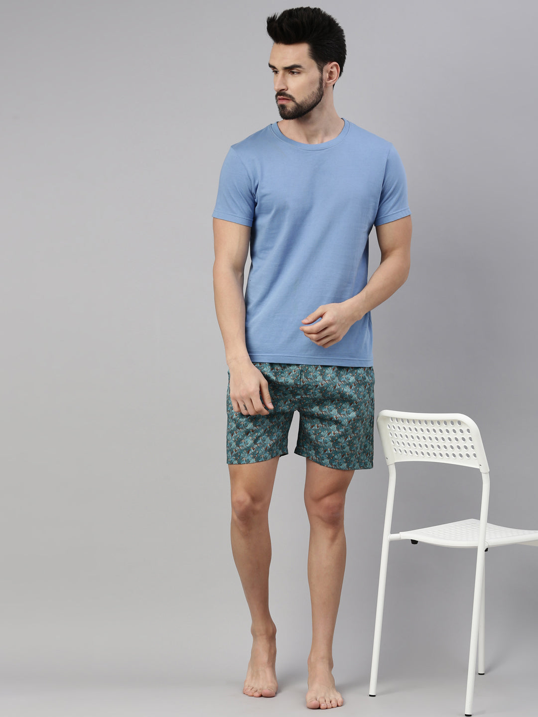 Tropical Leaf Blue Boxers Boxers Bushirt