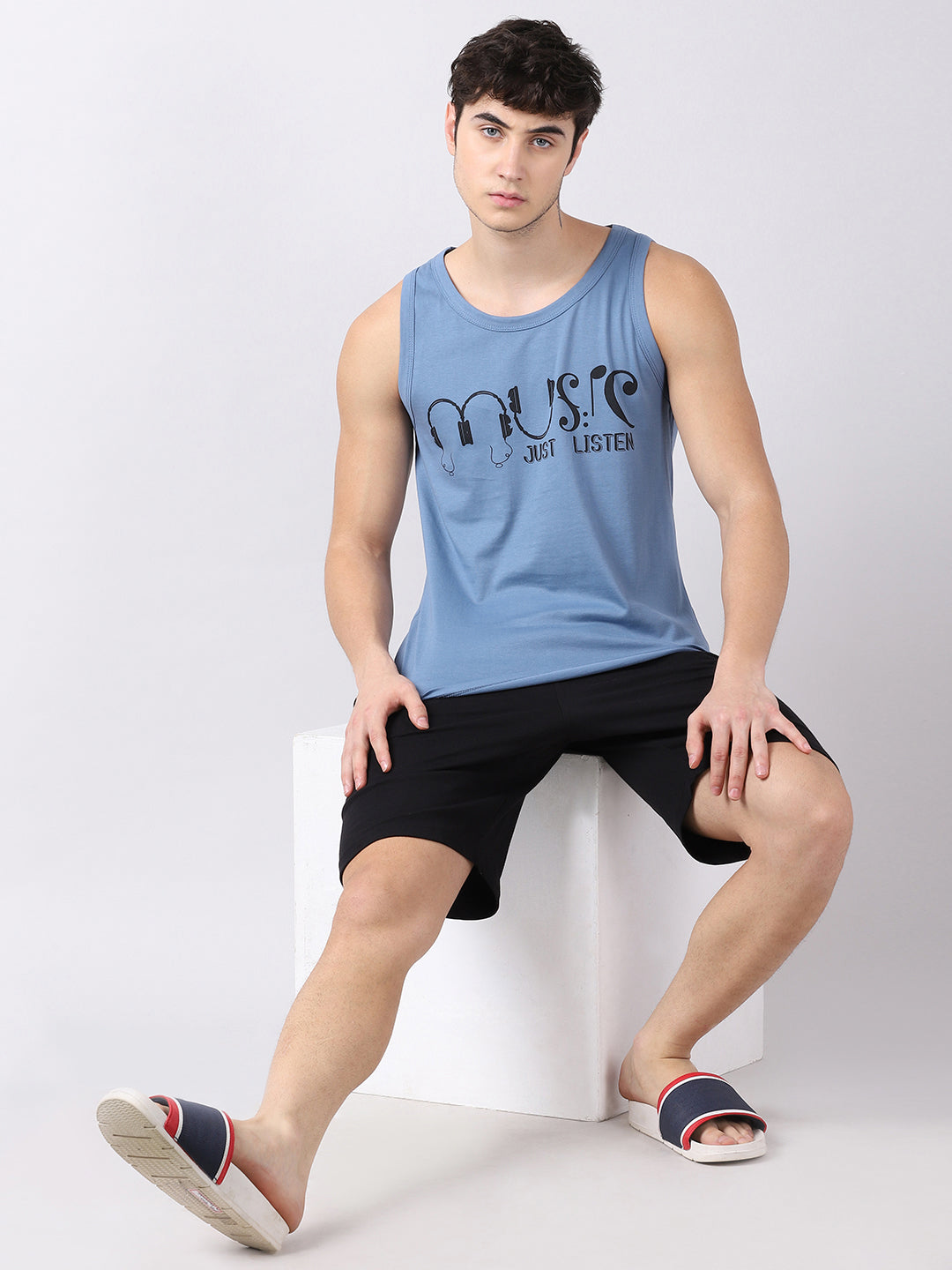 Music Sleeveless T-Shirt Vest Bushirt