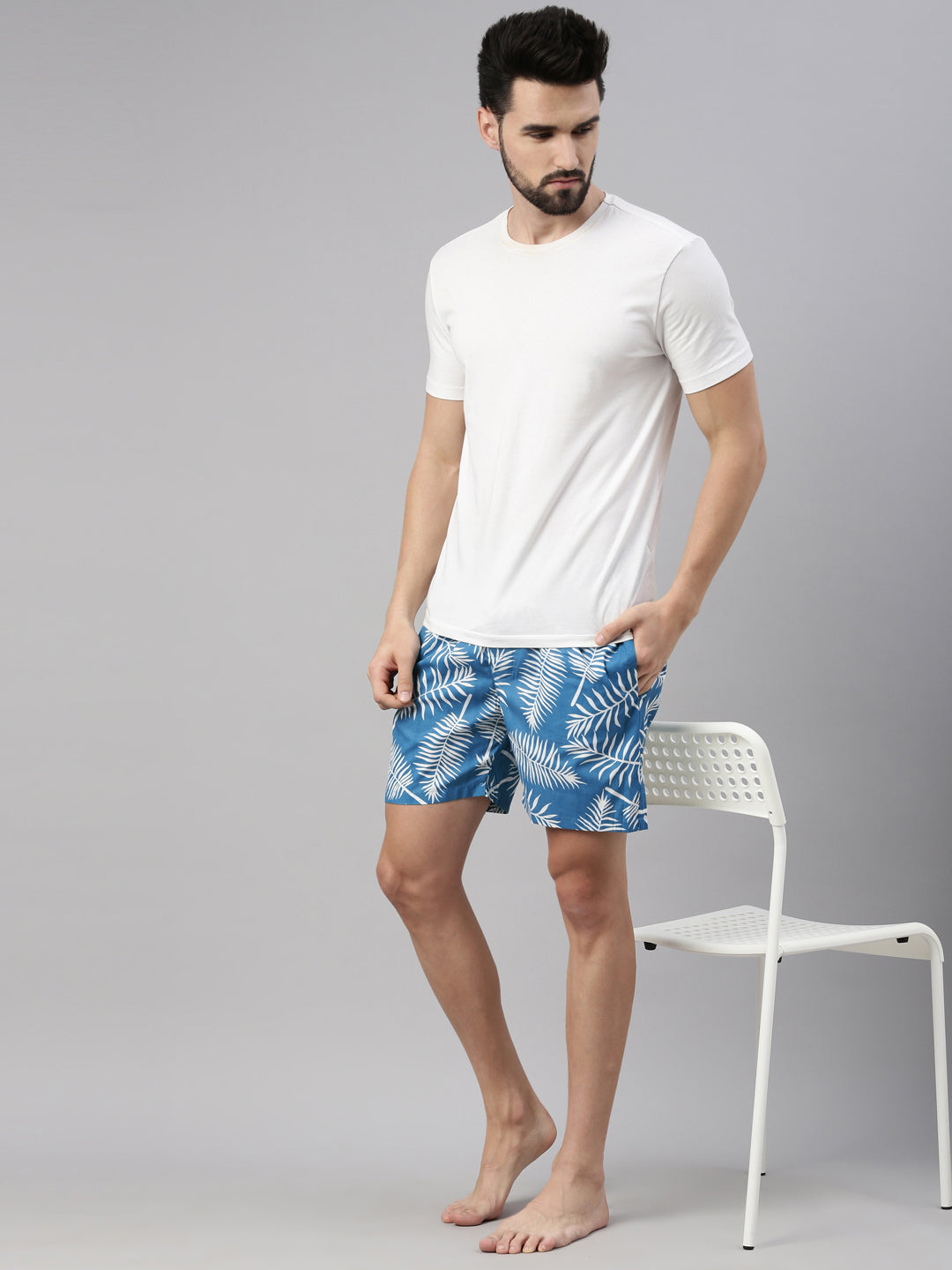 Tropical Leaf Sea Blue Boxers Boxers Bushirt