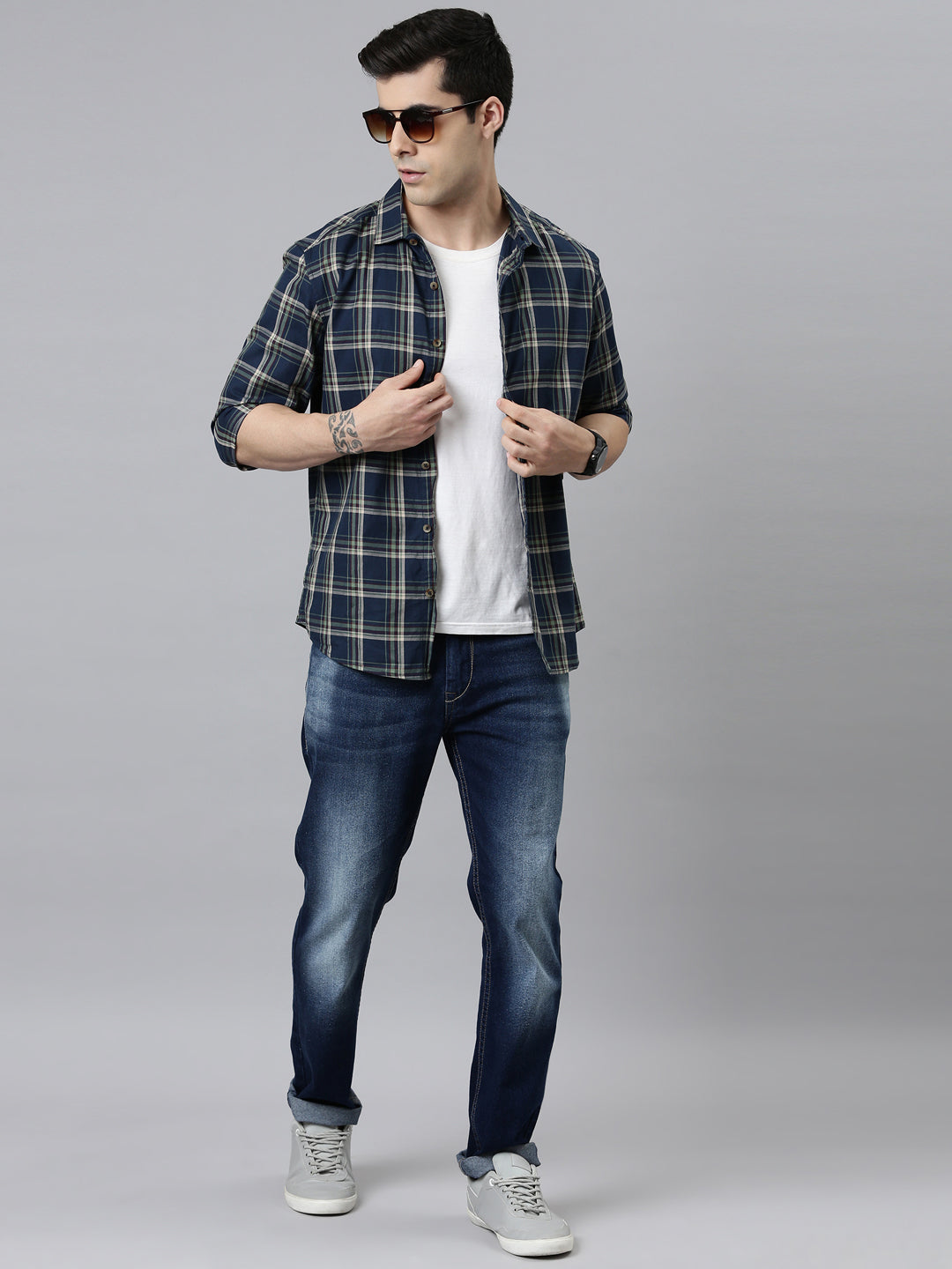 Heritage Persian Blue Checks Shirt Checks Shirt Bushirt