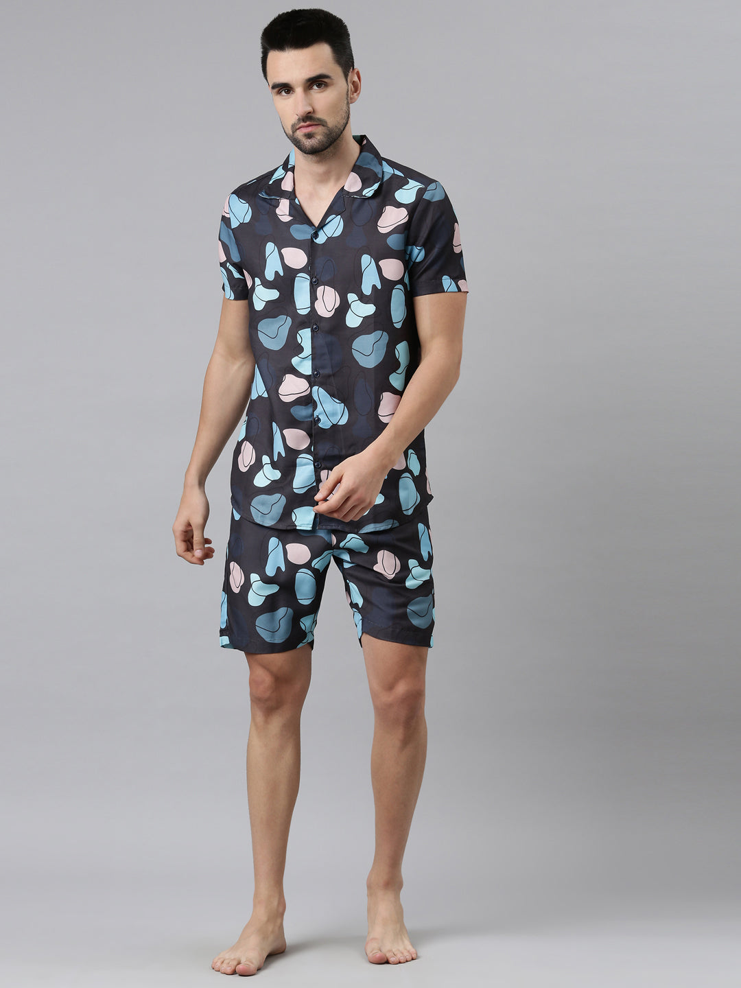 Sky Blue Printed Co-Ords Co-Ords Bushirt