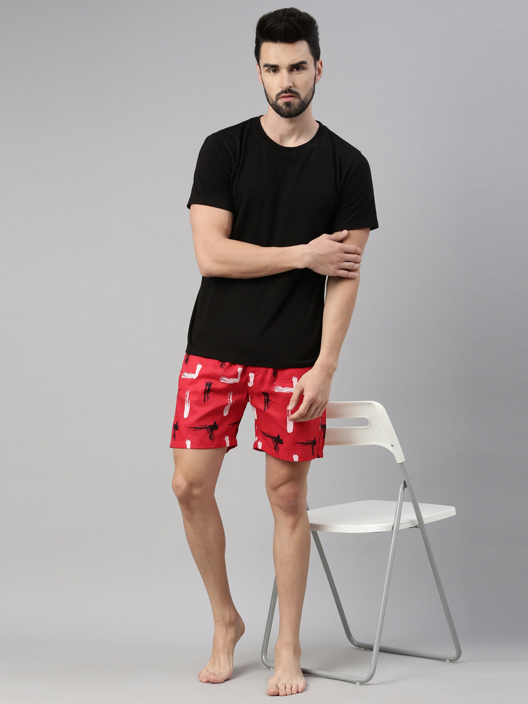 All Over Printed Scarlet Red Boxer Boxers Bushirt