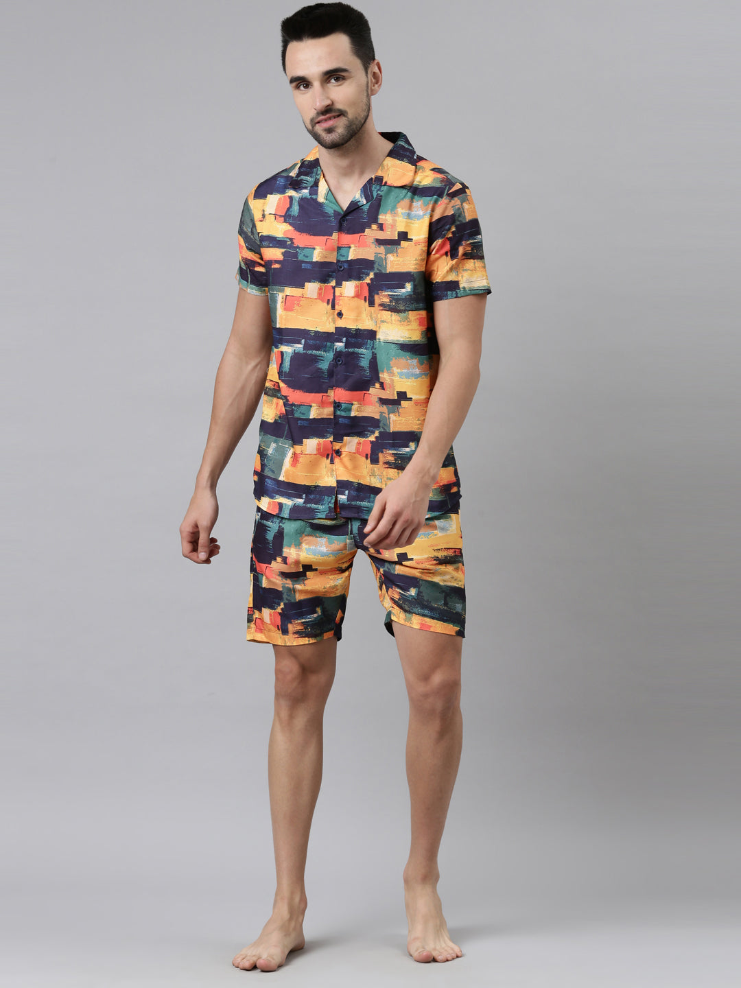 Orange Printed Co-Ords Co-Ords Bushirt