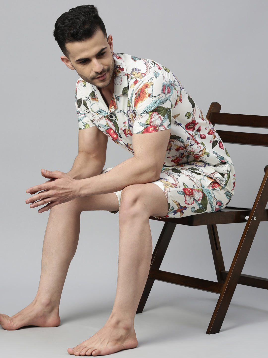 Hibiscus White Co-Ords Co-Ords Bushirt