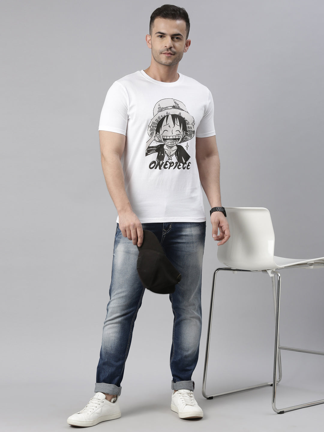Happy Luffy - One Piece Anime T-Shirt Graphic T-Shirts Bushirt