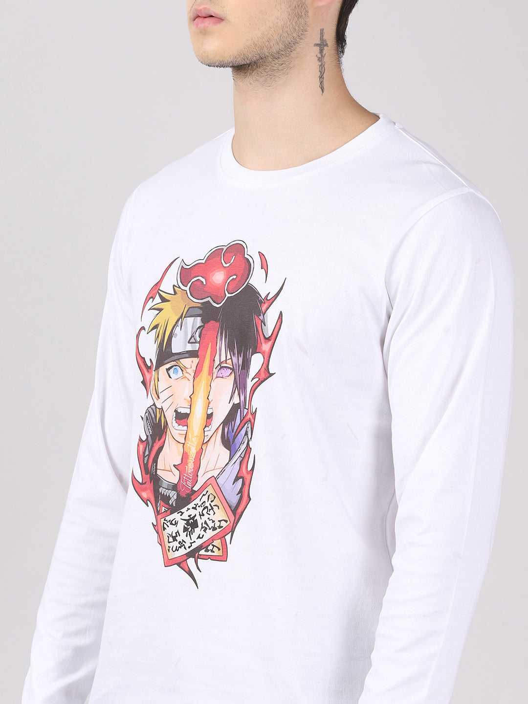 Tatouage sasuke - Naruto Anime T-Shirt Full Sleeves Bushirt