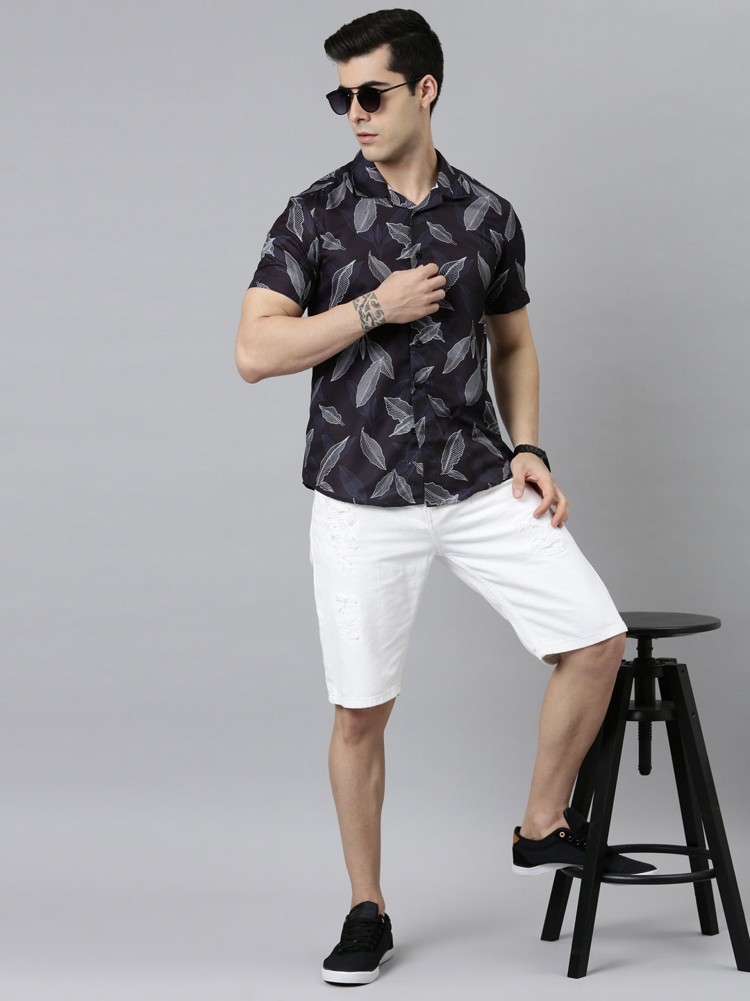 Leaf Print Shirt Printed Shirt Bushirt