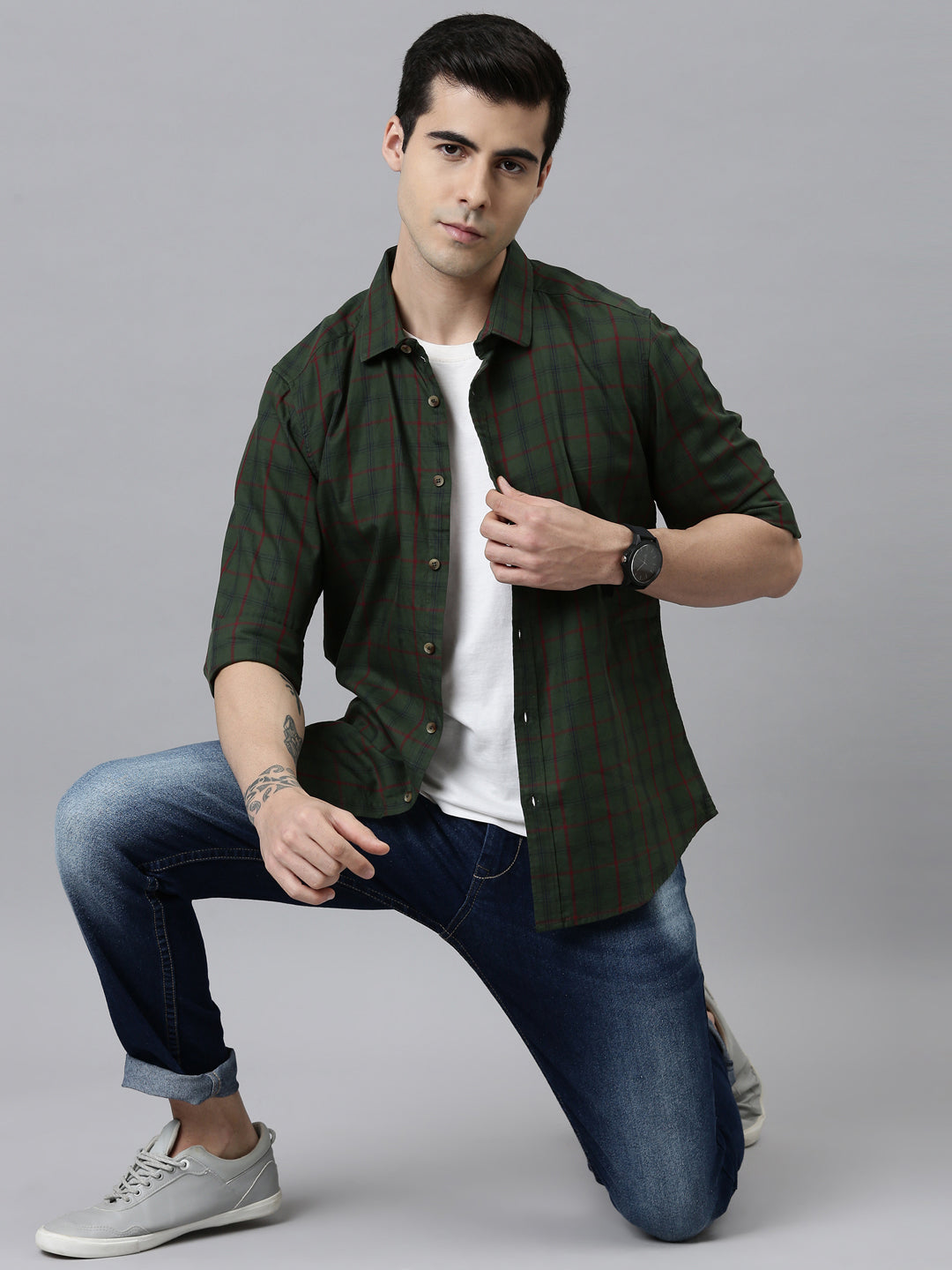 Heritage Green Checks Shirt Checks Shirt Bushirt