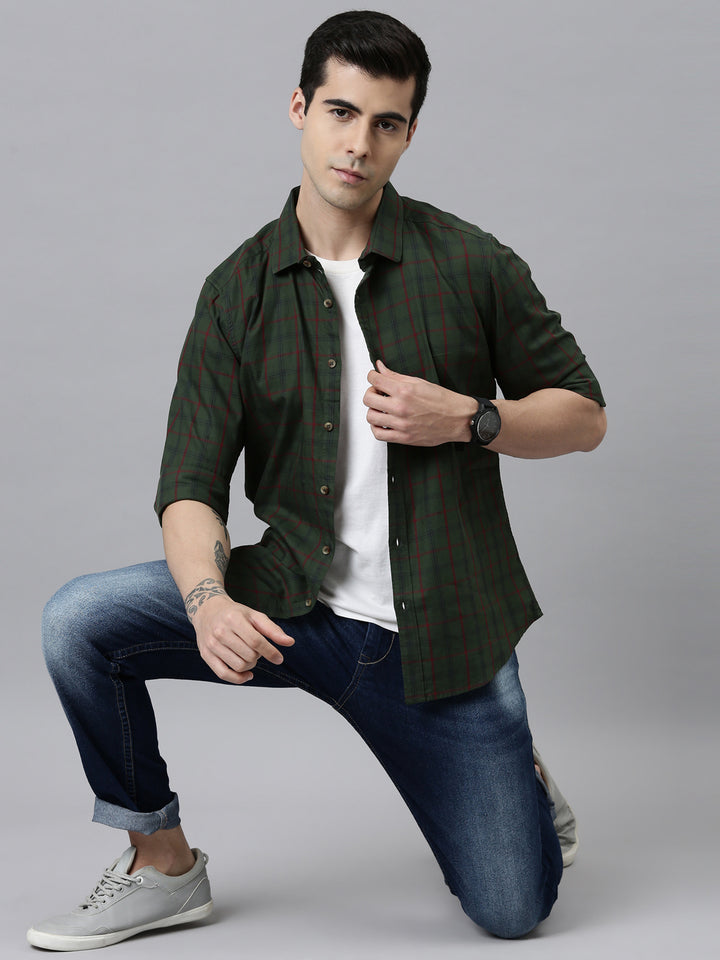 Heritage Green Checks Shirt Checks Shirt Bushirt