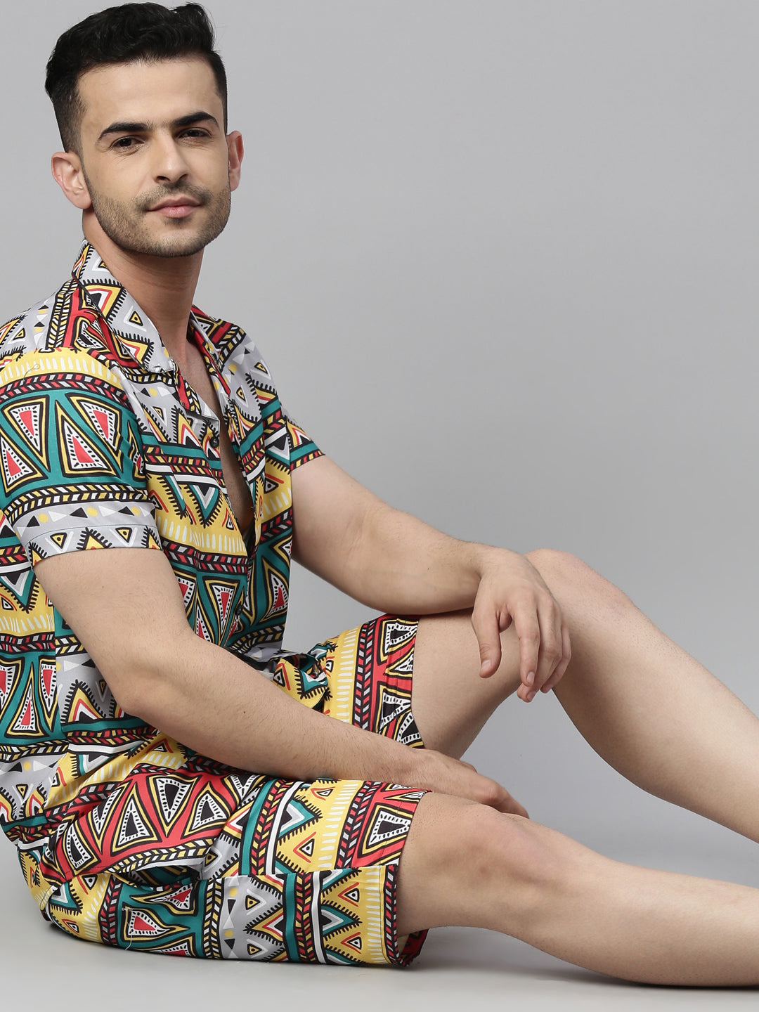 Kalamkari Yellow Co-Ords Co-Ords Bushirt