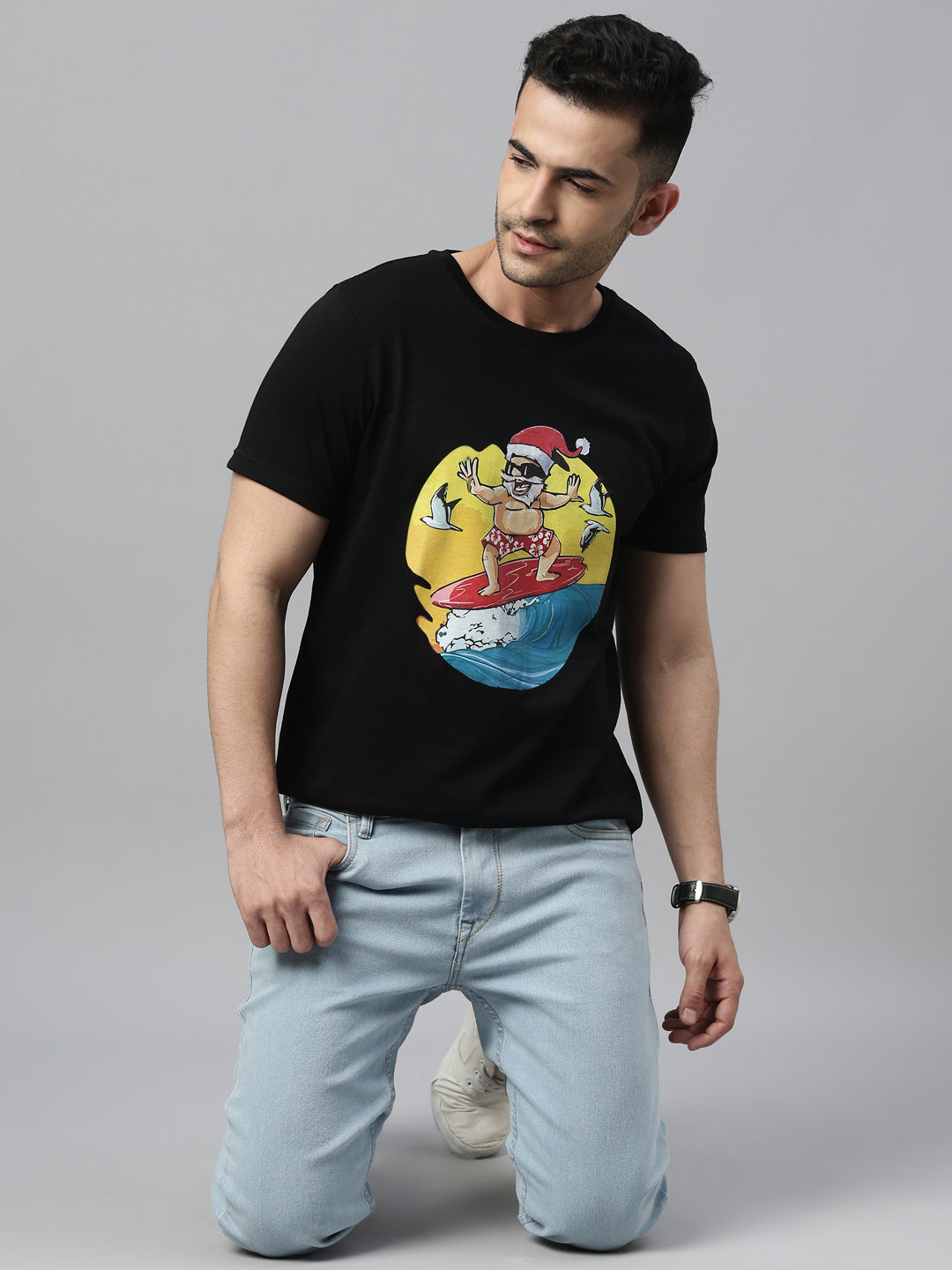 Surfing Santa T-Shirt Graphic T-Shirts Bushirt