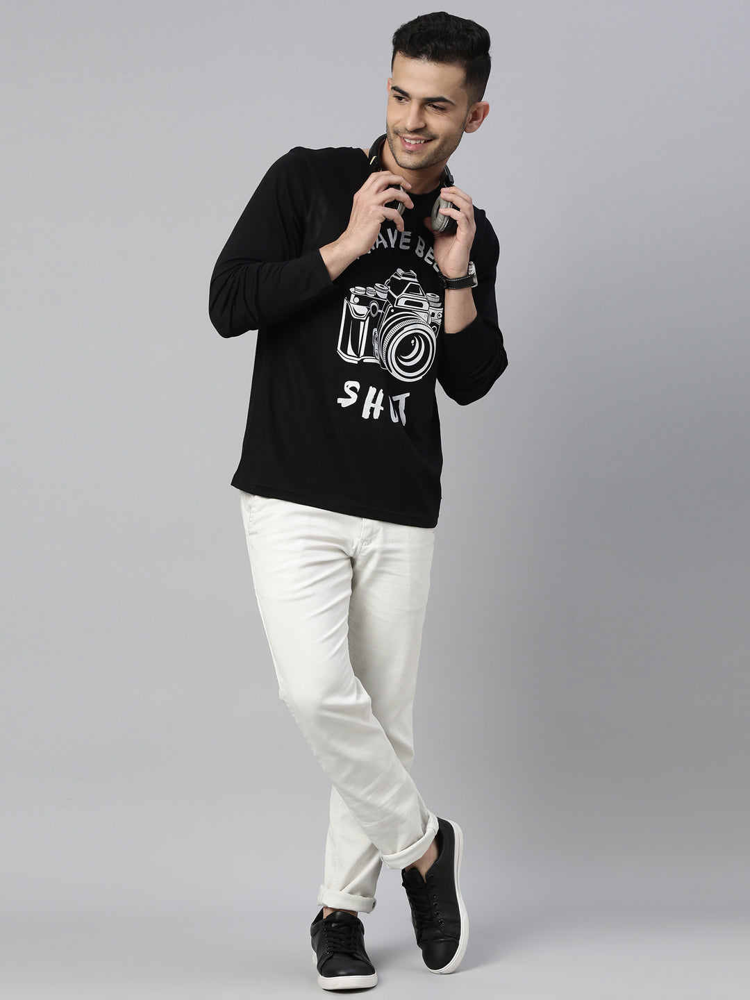 I Have Been Shot Black Full Sleeves T Shirt Full Sleeves Bushirt