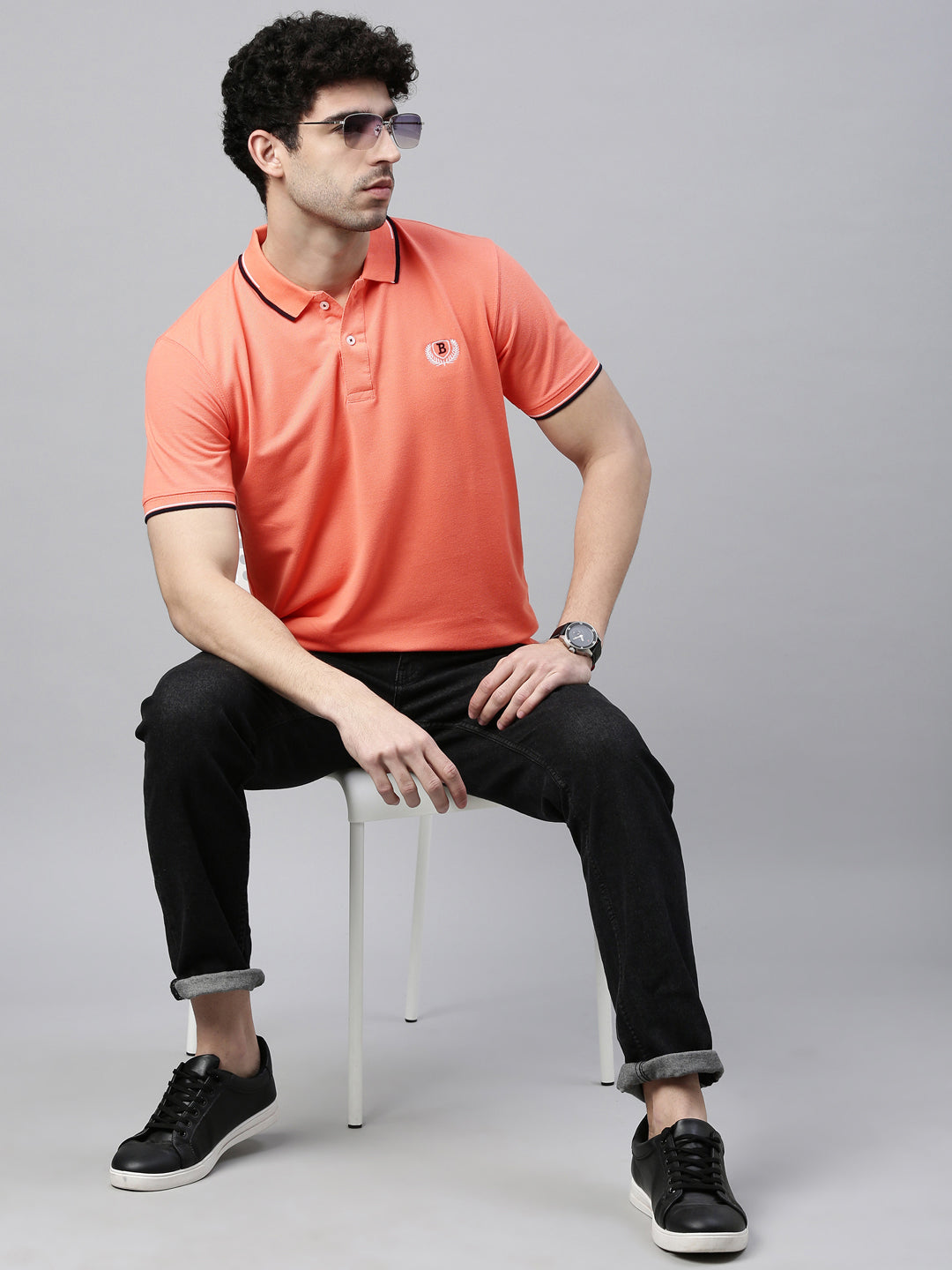 Melon Tipped Polo T-Shirt Polo Tees Bushirt