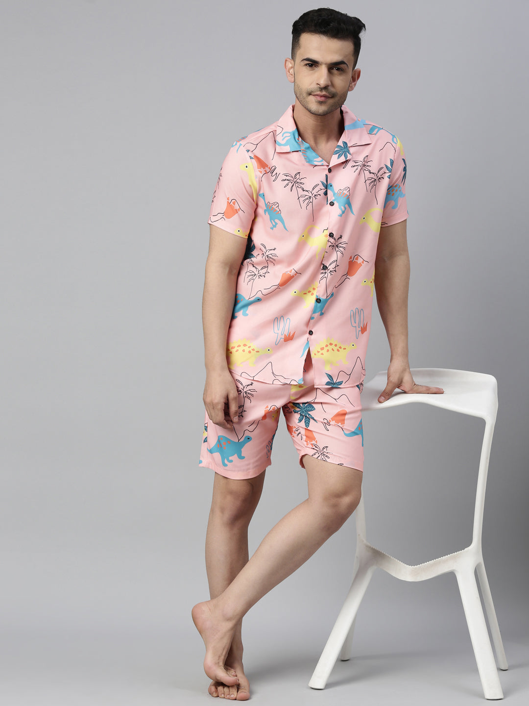 Dino Peach Co-Ords Co-Ords Bushirt