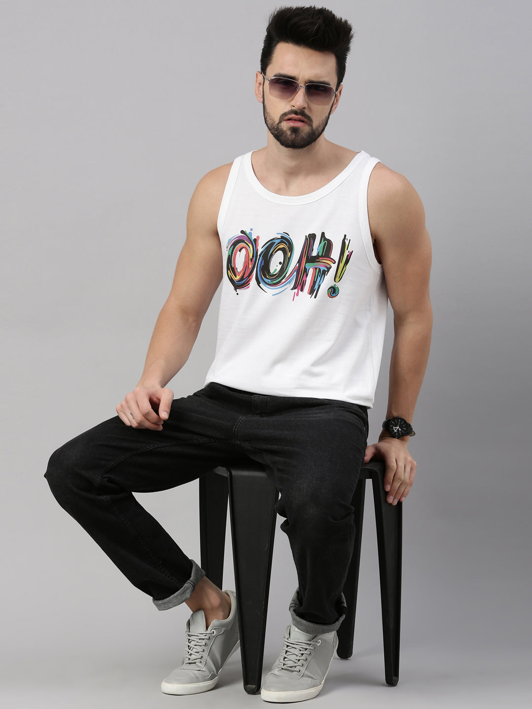 Ohh!! Sleeveless T-Shirt Vest Bushirt