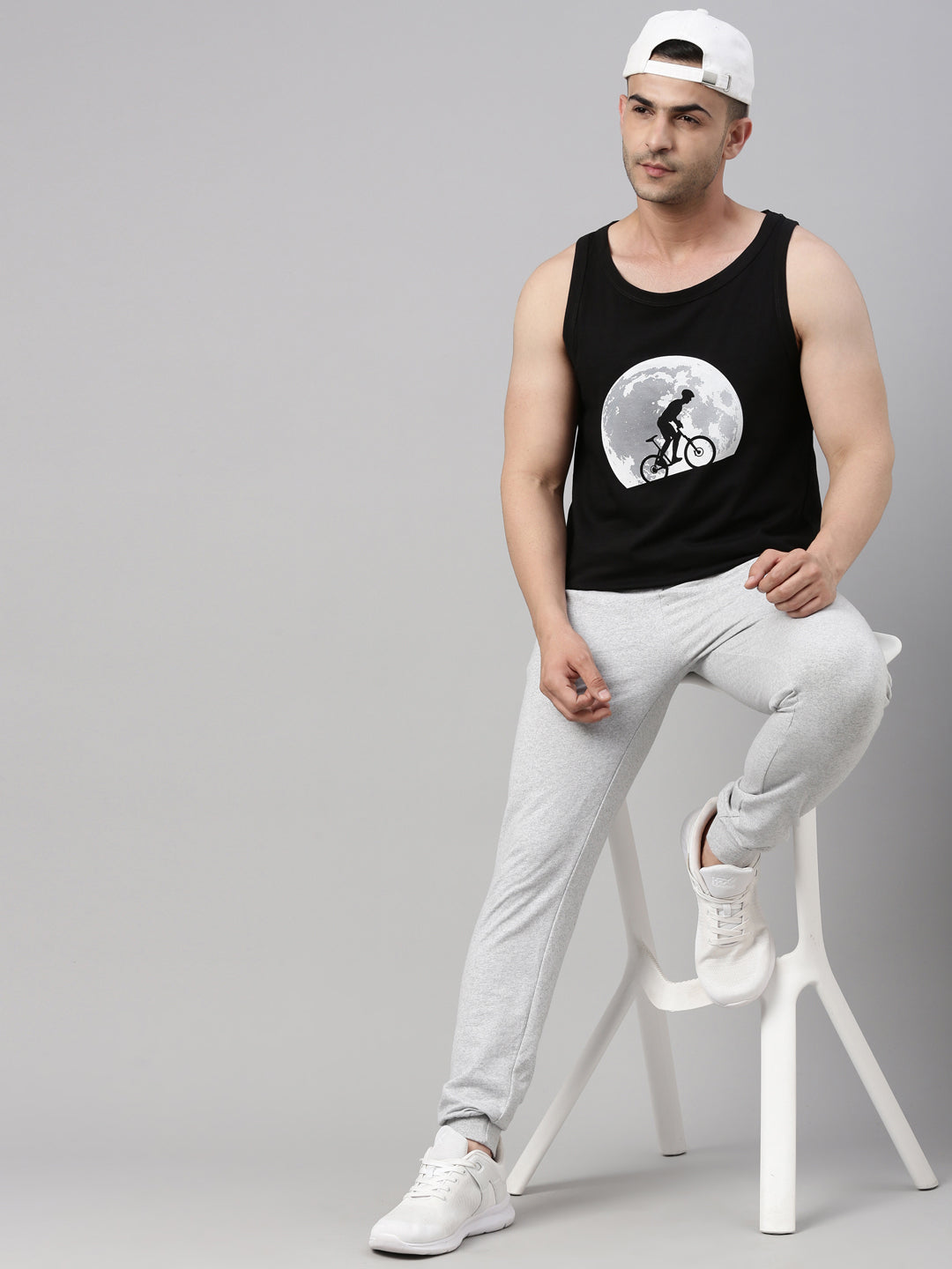 Cycle Moon Sleeveless T Shirt Vest Bushirt