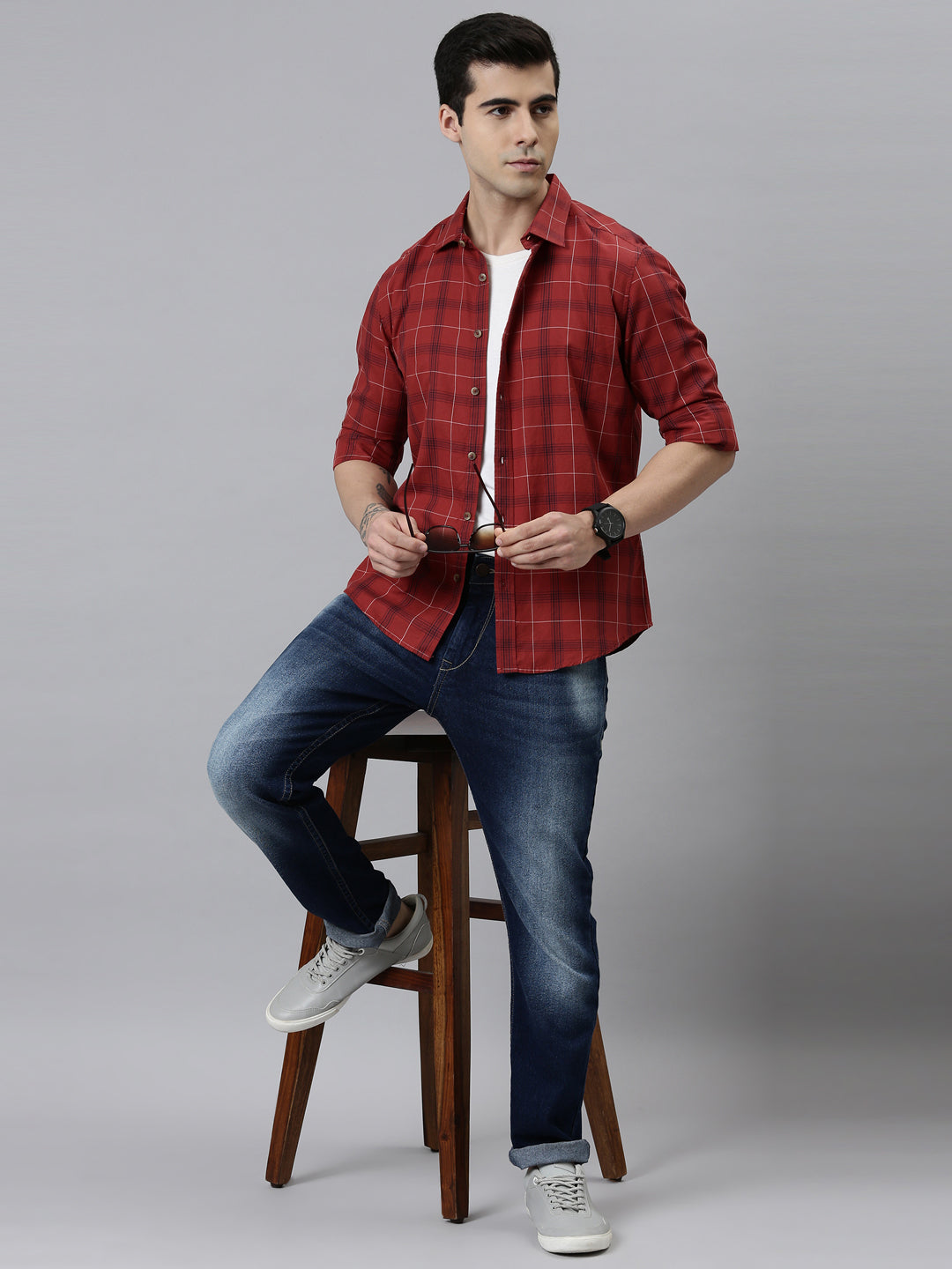 Heritage Red Checks Shirt Checks Shirt Bushirt
