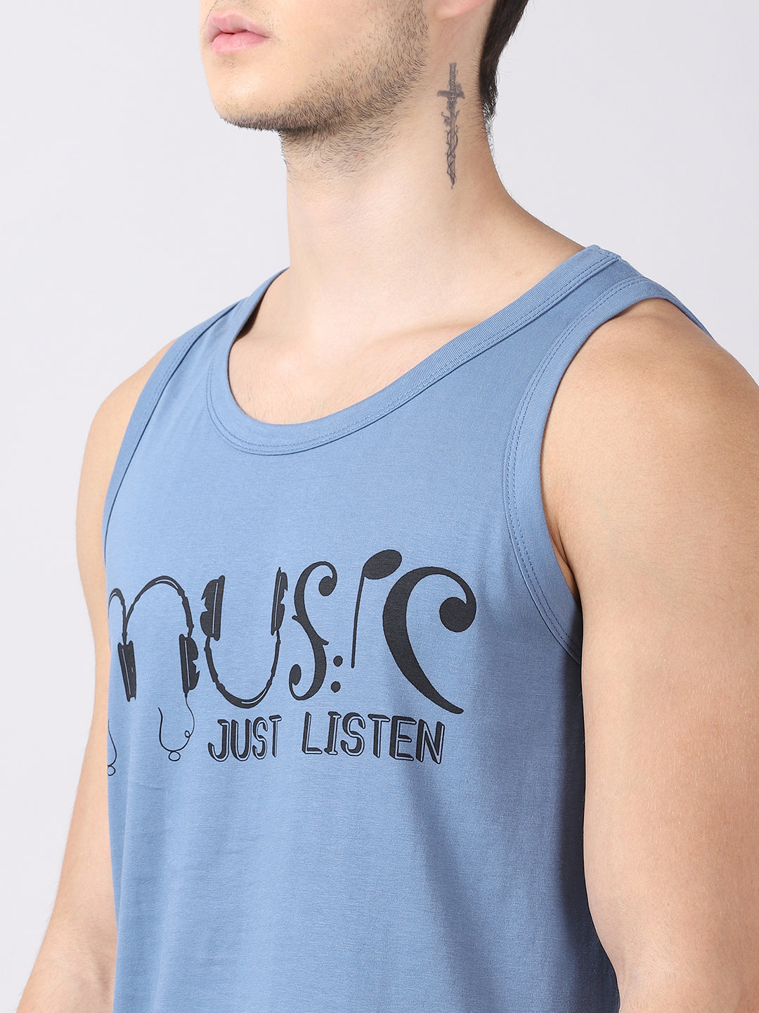 Music Sleeveless T-Shirt Vest Bushirt