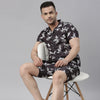 Scribble Black Night Suits Regular Size Co-Ords Bushirt