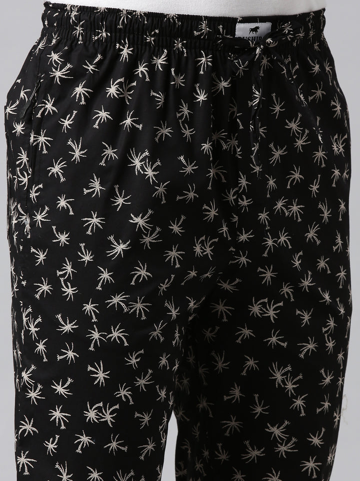 Palm Tree Black Pyjamas Pyjamas Bushirt