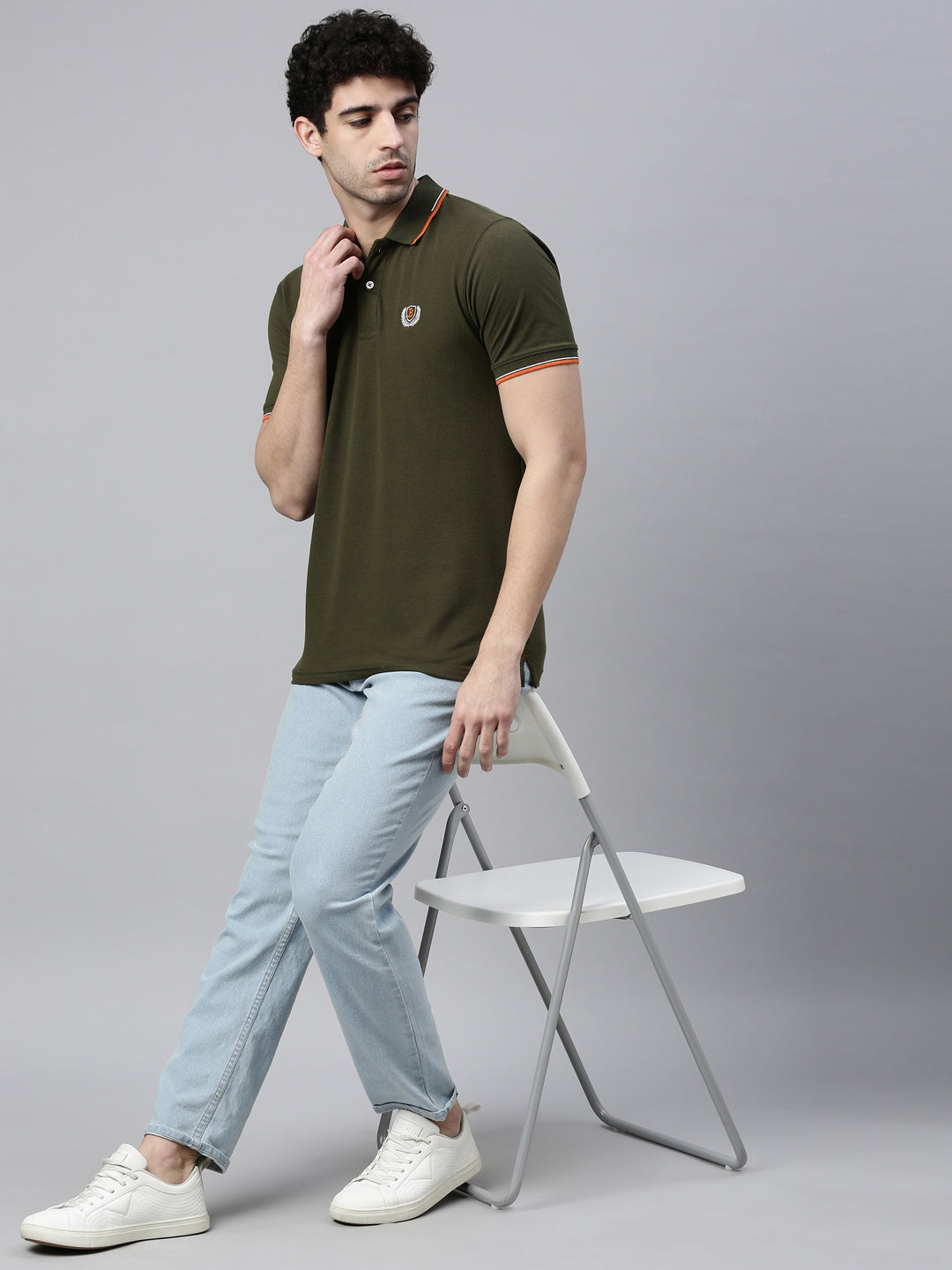 Olive Tipped Polo T-Shirt Polo Tees Bushirt