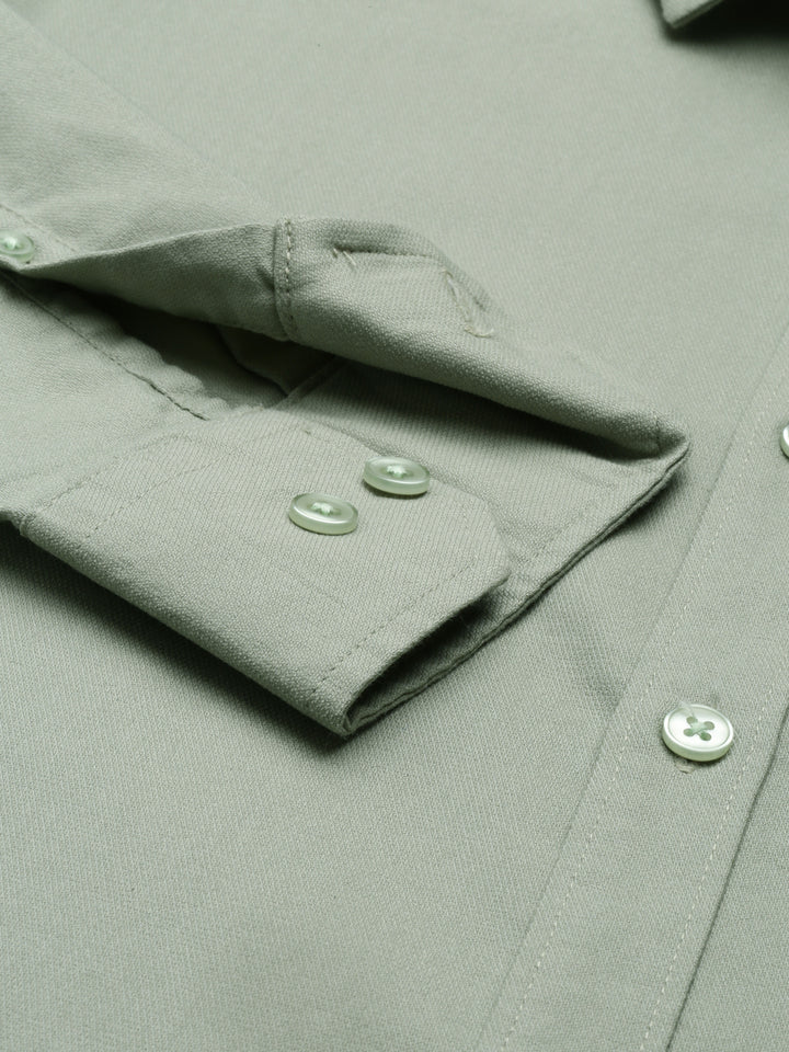 Pickle Green Solid Casual Shirt Solid Shirt Bushirt