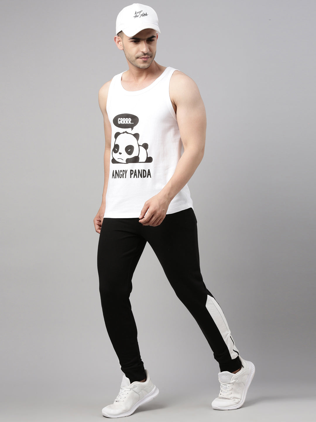 Angry Panda Sleeveless T Shirt Vest Bushirt