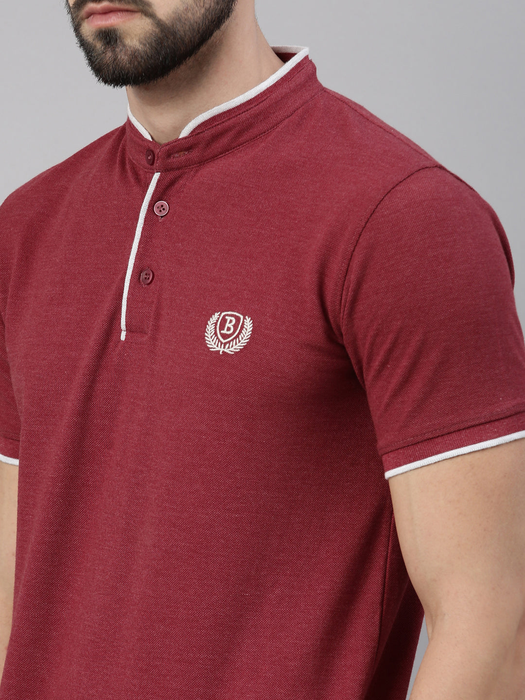 Cranberry Chinese Collar Polo T-Shirt Polo Tees Bushirt