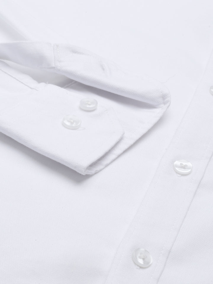 White Solid Casual Shirt Solid Shirt Bushirt